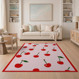 Pink Cherry Scatter Pink Area Rug