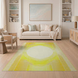 Sunburst Yellow Geometric Area Rug