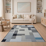 Textured Grey Geometric Area Rug