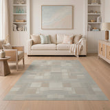 Neutral Geometric Patchwork Geometric Modern Area Rug