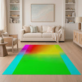 Vibrant Rainbow Halftone Gradient Area Rug