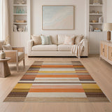 Multi-Stripe Geometric Modern Area Rug