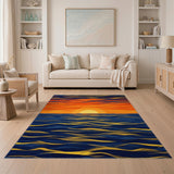 Coastal Sunset Blue Area Rug