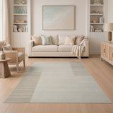 Modern Beige Ivory Geometric Stripe Area Rug