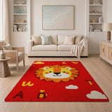 Cute Cartoon Lion ABC Kids Area Rug