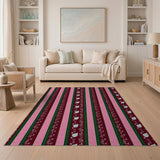 Vibrant Multi-Color Persian Striped Paisley Rug