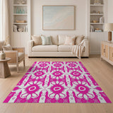 Vibrant Pink Vibrant Pink Geometric Abstract Area Rug
