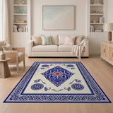 Traditional Persian Blue and Teal Intricate Blue Floral Persian Area Rug