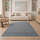 Grey Striped Woven Area Rug