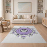 Traditional Persian Purple Mandala Persian Area Rug
