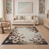 Vintage Cherry Blossom Beige Area Rug