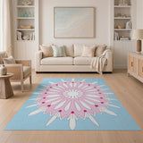 Pink Daisy Mandala Area Rug