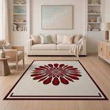 Red Mandala Starburst Area Rug