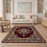 Maroon Persian Medallion Area Rug