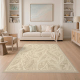 Beige Swirling Leaf Vintage Area Rug