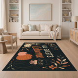 Black Cat Pumpkin Welcome Area Rug