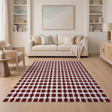 Red Geometric Starburst Area Rug
