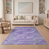 Purple Abstract Fish Silhouette Area Rug