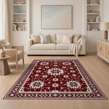 Traditional Persian Red Red Traditional Persian Floral Area Rug