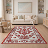 Traditional Persian Red Elegant Red Persian Medallion Area Rug