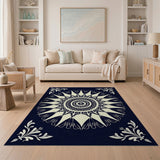 Navy Mandala Sunburst Area Rug