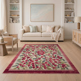 Red Apple Branch Fruit Pattern Area Rug