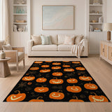 Spooky Jack-o-Lantern Pumpkin Area Rug