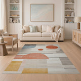 Modern Geometric Multi-Color Abstract Area Rug