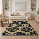 Endless Knot Geometric Beige Area Rug