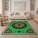 Traditional Persian Green Emerald Mandala Persian Area Rug