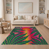 Vibrant Palm Sunburst Area Rug