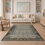 Grey Geometric Tribal Area Rug