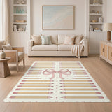 Pink Pencil Bow Kids Washable Area Rug