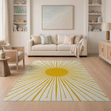 Radiant Yellow Sunburst Area Rug