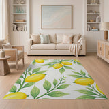 Yellow Lemon Fruit Pattern Area Rug