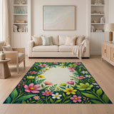 Lush Floral Wreath Multi-Color Area Rug