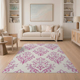 Pink Floral Vintage Pink Damask Floral Area Rug