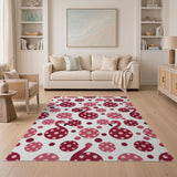 Pink Flamingo Polka Dot Area Rug