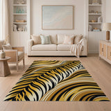 Wavy Tiger Stripe Area Rug