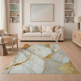 Gold Vein Marble Branch Abstract Area Rug