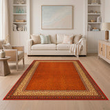 Geometric Modern Bold Orange Leopard Print Area Rug