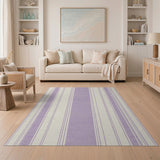 Purple Textured Vertical Stripe Rug