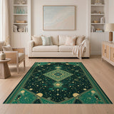Emerald Cosmic Geometric Area Rug