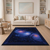 Cosmic Galaxy Swirl Abstract Area Rug