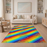 Multi-color and Patterns Rainbow Mountain Peaks Area Rug
