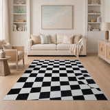 Timeless Black White Checkered Area Rug
