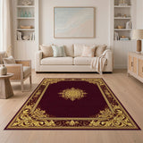 Red Gold Ornate Medallion Persian Area Rug