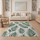 Emerald Palm Frond Coastal Area Rug