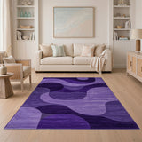 Abstract Area Purple Purple Fluid Waves Abstract Area Rug