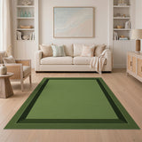 Emerald Green Beveled Border Area Rug